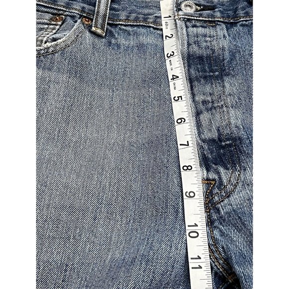 Levis 501 Men Light Med Wash Blue Denim Grunge Work Pant Regular Fit Jean 34x30 - Picture 8 of 16